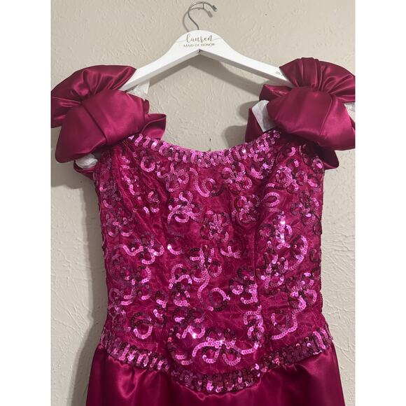 Mike Benet Formals Eighties Magenta Sequin Prom Dress Vintage Size 8 - Picture 2 of 9